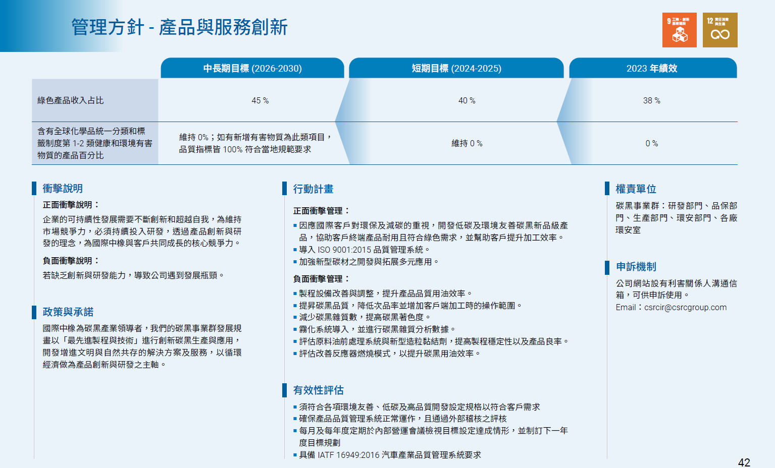 管理方針-產品與服務創新